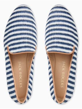 Jack Rogers Women's Blue & White Striped Slip-On Bradley Loafers New in Box